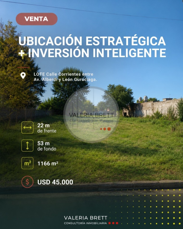 LOTE  CORRIENTES ENTRE AV. ALBERDI Y LEON GURUCIAGA